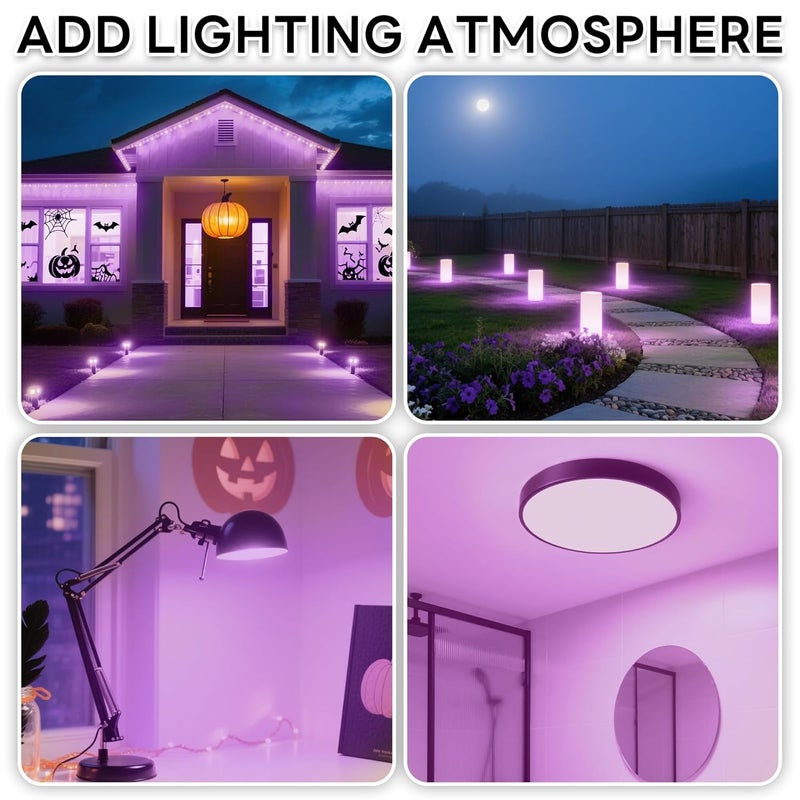 Arespark فيلم فلتر ضوء تحويل الألوان، ملصقات فيلم فلتر شفاف DIY لتزيين عيد الميلاد، أضواء الحدائق، تظليل أبواب ونوافذ الزجاج، تظليل ضوء الضباب للسيارات (4 بوصة × 20 قدم، بنفسجي) - Image 2